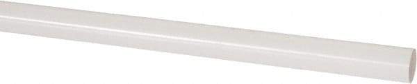 Made in USA - 4' Long, 1/2" Diam, PVDF Plastic Rod - White - Industrial Tool & Supply