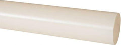Made in USA - 4' Long, 1-1/2" Diam, PVDF Plastic Rod - White - Industrial Tool & Supply