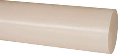 Made in USA - 1' Long, 2" Diam, PVDF Plastic Rod - White - Industrial Tool & Supply