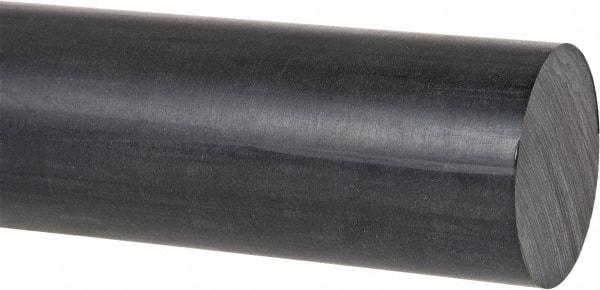 Made in USA - 8' Long, 2" Diam, PPO (Noryl) Plastic Rod - Black - Industrial Tool & Supply