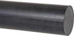 Made in USA - 4' Long, 1-1/4" Diam, PPO (Noryl) Plastic Rod - Black - Industrial Tool & Supply