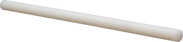 Made in USA - 4' Long, 5/8" Diam, Nylon 6/6 Plastic Rod - Natural (Color) - Industrial Tool & Supply