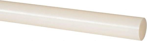 Made in USA - 4' Long, 3/4" Diam, Nylon 6/6 Plastic Rod - Natural (Color) - Industrial Tool & Supply