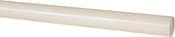 Made in USA - 8' Long, 1" Diam, Nylon 6/6 Plastic Rod - Natural (Color) - Industrial Tool & Supply