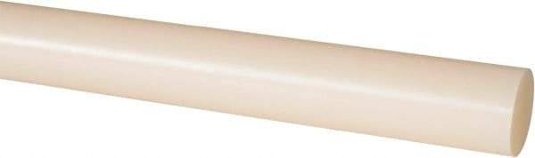 Made in USA - 2' Long, 1-1/8" Diam, Nylon 6/6 Plastic Rod - Natural (Color) - Industrial Tool & Supply