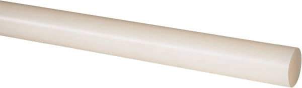 Made in USA - 4' Long, 1-1/8" Diam, Nylon 6/6 Plastic Rod - Natural (Color) - Industrial Tool & Supply