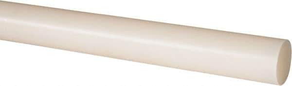 Made in USA - 8' Long, 1-1/8" Diam, Nylon 6/6 Plastic Rod - Natural (Color) - Industrial Tool & Supply