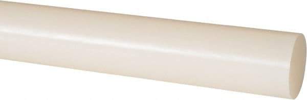 Made in USA - 4' Long, 1-1/4" Diam, Nylon 6/6 Plastic Rod - Natural (Color) - Industrial Tool & Supply