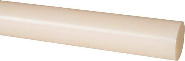 Made in USA - 8' Long, 1-1/4" Diam, Nylon 6/6 Plastic Rod - Natural (Color) - Industrial Tool & Supply