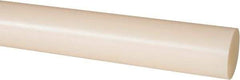 Made in USA - 8' Long, 1-1/4" Diam, Nylon 6/6 Plastic Rod - Natural (Color) - Industrial Tool & Supply