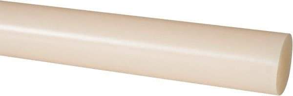Made in USA - 4' Long, 1-3/8" Diam, Nylon 6/6 Plastic Rod - Natural (Color) - Industrial Tool & Supply