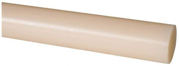Made in USA - 8' Long, 1-3/8" Diam, Nylon 6/6 Plastic Rod - Natural (Color) - Industrial Tool & Supply