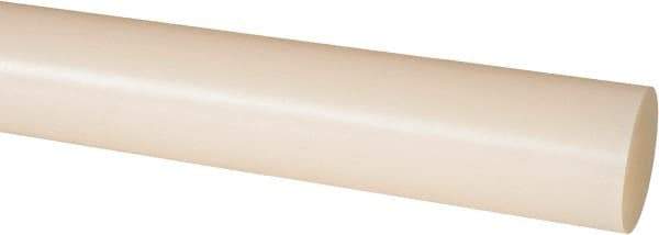 Made in USA - 1' Long, 1-1/2" Diam, Nylon 6/6 Plastic Rod - Natural (Color) - Industrial Tool & Supply