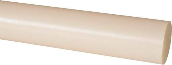 Made in USA - 4' Long, 1-1/2" Diam, Nylon 6/6 Plastic Rod - Natural (Color) - Industrial Tool & Supply