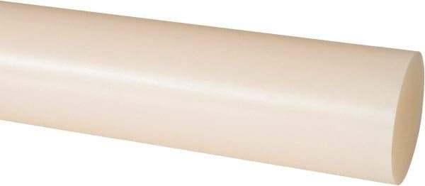 Made in USA - 4' Long, 1-3/4" Diam, Nylon 6/6 Plastic Rod - Natural (Color) - Industrial Tool & Supply