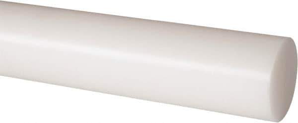 Made in USA - 8' Long, 1-3/4" Diam, Nylon 6/6 Plastic Rod - Natural (Color) - Industrial Tool & Supply