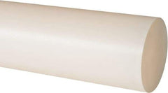 Made in USA - 2' Long, 1-7/8" Diam, Nylon 6/6 Plastic Rod - Natural (Color) - Industrial Tool & Supply
