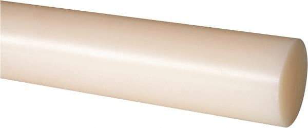 Made in USA - 4' Long, 1-7/8" Diam, Nylon 6/6 Plastic Rod - Natural (Color) - Industrial Tool & Supply