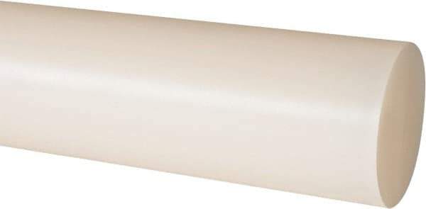 Made in USA - 8' Long, 1-7/8" Diam, Nylon 6/6 Plastic Rod - Natural (Color) - Industrial Tool & Supply