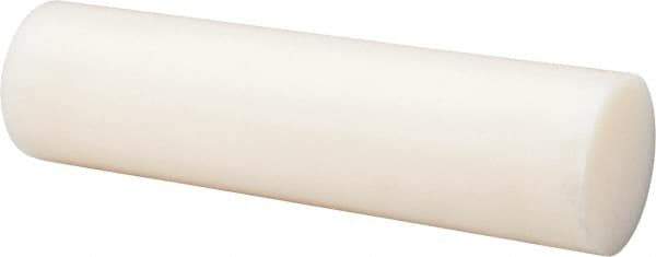 Made in USA - 2' Long, 2-1/2" Diam, Nylon 6/6 Plastic Rod - Natural (Color) - Industrial Tool & Supply