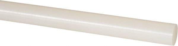 Made in USA - 5' Long, 1/2" Diam, Nylon 6/12 Plastic Rod - ±1/4" Length Tolerance, +0.002 - 0.000" Diam Tolerance, Rockwell R-114 Hardness, Natural (Color) - Industrial Tool & Supply