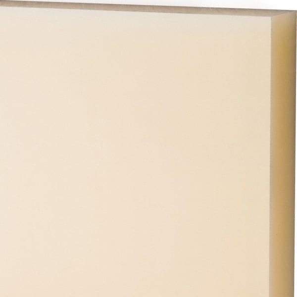 Made in USA - 1" Thick x 24" Wide x 2' Long, Nylon 6/6 Sheet - Natural - Industrial Tool & Supply