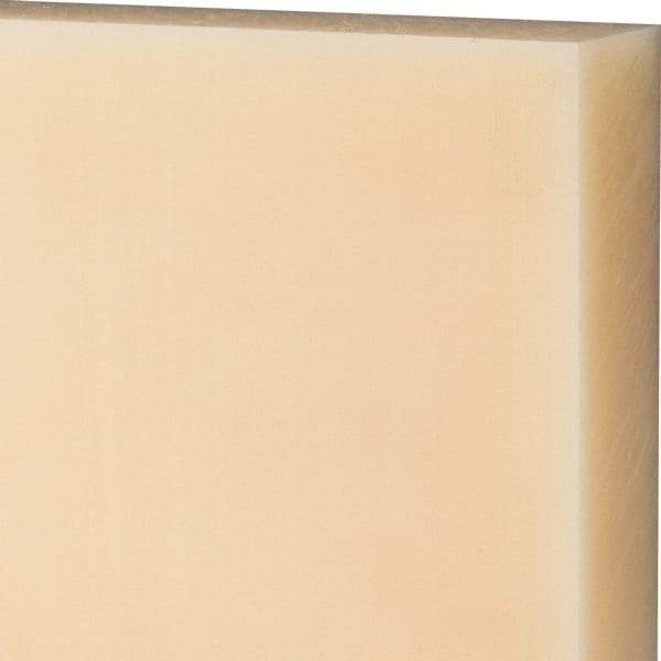 Made in USA - 1-1/2" Thick x 24" Wide x 2' Long, Nylon 6/6 Sheet - Natural - Industrial Tool & Supply