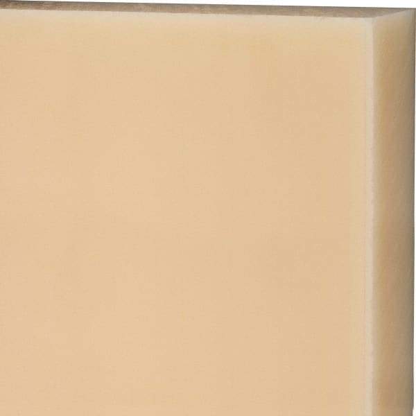Made in USA - 2" Thick x 12" Wide x 1' Long, Nylon 6/6 Sheet - Natural - Industrial Tool & Supply