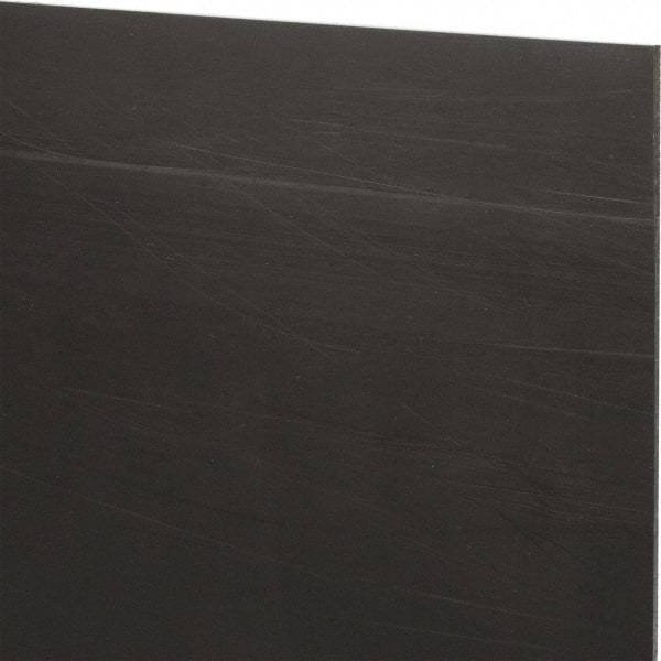 Made in USA - 3/32" Thick x 12" Wide x 2' Long, Nylon 6/6 (MDS-Filled) Sheet - Black - Industrial Tool & Supply