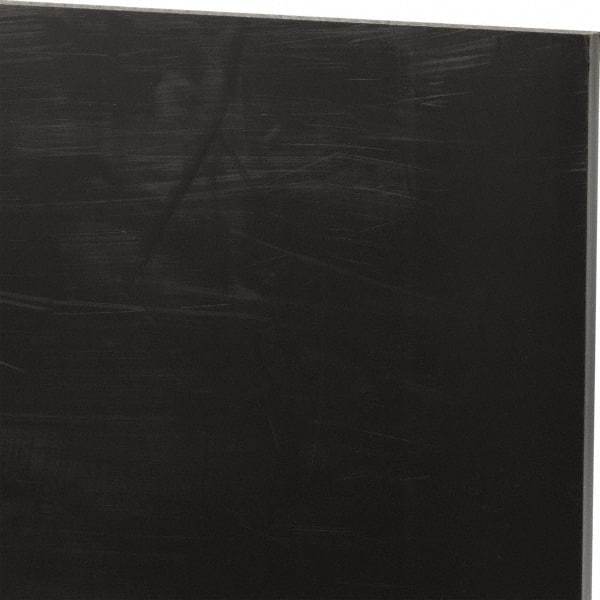 Made in USA - 1/4" Thick x 12" Wide x 2' Long, Nylon 6/6 (MDS-Filled) Sheet - Black - Industrial Tool & Supply