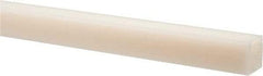 Made in USA - 4 Ft. Long x 7/8 Inch Wide x 7/8 Inch High, Nylon, Square Plastic Bar - Natural - Industrial Tool & Supply