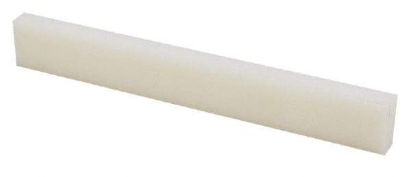 Made in USA - 4 Ft. Long x 3 Inch Wide x 1/8 Inch High, Nylon, Rectangular Plastic Bar - Natural - Industrial Tool & Supply