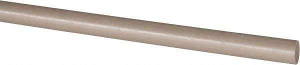 Made in USA - 8' Long, 1/2" Diam, PEEK Plastic Rod - Thermoplastic - Industrial Tool & Supply