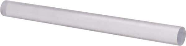 Made in USA - 4' Long, 1" Diam, Polycarbonate Plastic Rod - Clear - Industrial Tool & Supply
