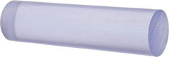 Made in USA - 1' Long, 3" Diam, Polycarbonate Plastic Rod - Clear - Industrial Tool & Supply