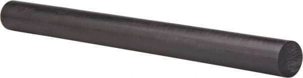 Made in USA - 4' Long, 1" Diam, Polycarbonate Plastic Rod - Black - Industrial Tool & Supply