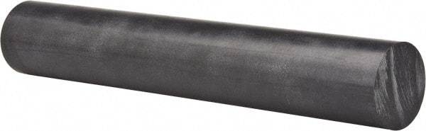 Made in USA - 4' Long, 2" Diam, Polycarbonate Plastic Rod - Black - Industrial Tool & Supply