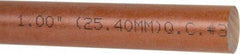 Made in USA - 4' Long, 1" Diam, Polyetherimide (PEI) Plastic Rod - Natural (Color) - Industrial Tool & Supply