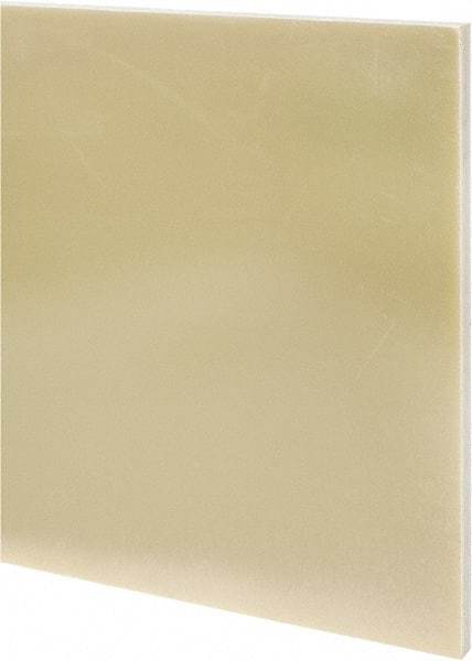Made in USA - 1/2" Thick x 12" Wide x 1' Long, Epoxyglass Laminate (G10/F4) Sheet - Mustard Yellow, ±0.036 Tolerance - Industrial Tool & Supply