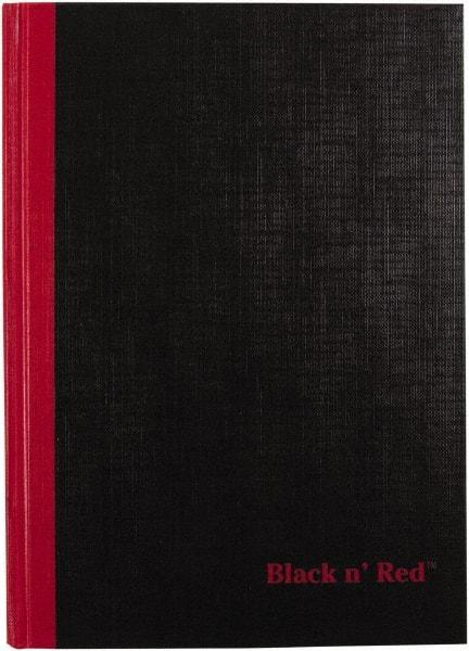 Black n Red - 96 Sheet, 5-1/2 x 8-1/2", Legal (Style) Case Bound Notebook - Black - Industrial Tool & Supply