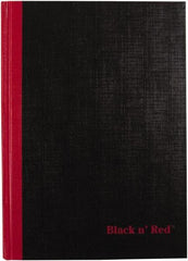 Black n Red - 96 Sheet, 5-1/2 x 8-1/2", Legal (Style) Case Bound Notebook - Black - Industrial Tool & Supply