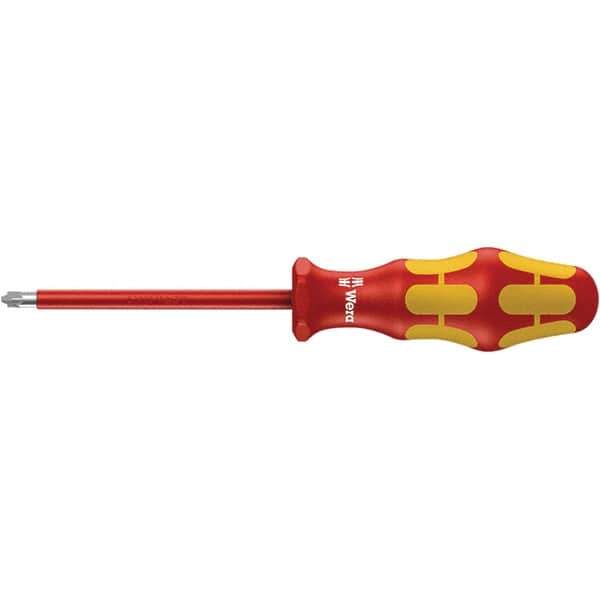 Wera - #1 Point, 3-1/8" Blade Length Insulated Screwdriver - 305mm OAL - Industrial Tool & Supply