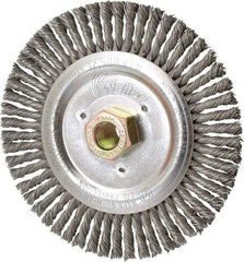 Weiler - 6" OD, 5/8" Arbor Hole, Stringer Bead Steel Wheel Brush - 1/2" Face Width, 1-1/4" Trim Length, 0.023" Filament Diam, 12,500 RPM - Industrial Tool & Supply