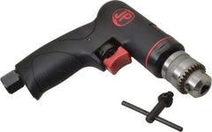 PRO-SOURCE - 1/4" Reversible Keyed Chuck - Pistol Grip Handle, 2,600 RPM, 4 CFM, 0.3 hp, 90 psi - Industrial Tool & Supply