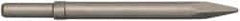 PRO-SOURCE - 10.2" OAL, Moil Point Chisel - Round Shank, Alloy Steel - Industrial Tool & Supply