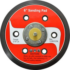PRO-SOURCE - 6" Diam Hook & Loop Disc Backing Pad - 5/16" Shank Diam, 12,000 RPM - Industrial Tool & Supply