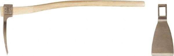 Ampco - 5 Lb Head Adze - 34" OAL, 5" Long Blade, 34" Long Handle, Wood Standard Handle, 11" Long Head - Industrial Tool & Supply