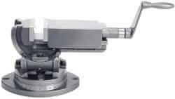 Gibraltar - 6" Jaw Width, 6" Jaw Opening Capacity, 3-Way Angle Swivel Machine Vise - Manual Operation, 1 Station, 19" Long x 1-3/4" Deep, Cast Iron - Industrial Tool & Supply