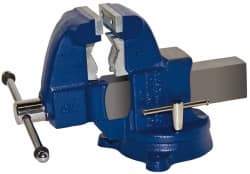 Gibraltar - 3-1/2" Jaw Width x 4" Jaw Opening Capacity, 4-1/2" Throat Depth, Bench & Pipe Combination Vise - 1/8 to 2-1/2" Pipe Capacity, Swivel Base, Bolt Down Attachment, Ductile Iron - Industrial Tool & Supply