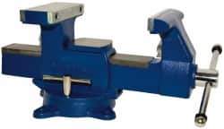 Gibraltar - 6-1/2" Jaw Width x 7" Jaw Opening Capacity, 4" Throat Depth, Bench & Pipe Combination Vise - 1/8 to 3-1/2" Pipe Capacity, Swivel Base, Bolt Down Attachment, Ductile Iron - Industrial Tool & Supply